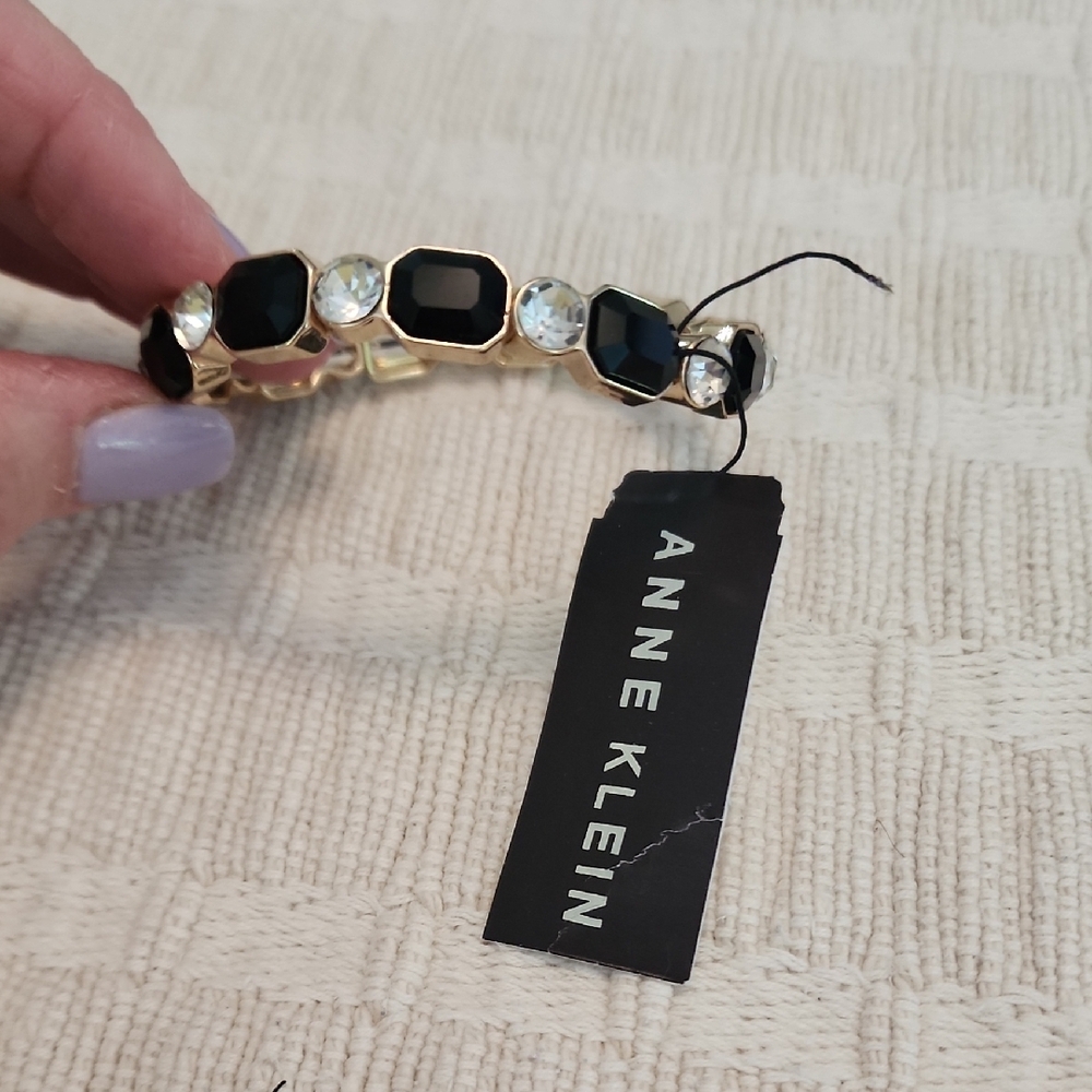 Anne Klein Black and Gold Bracelet
